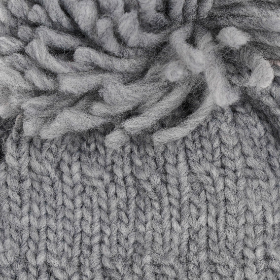 Плетена шапка с помпон, сива Chicco 339026 2