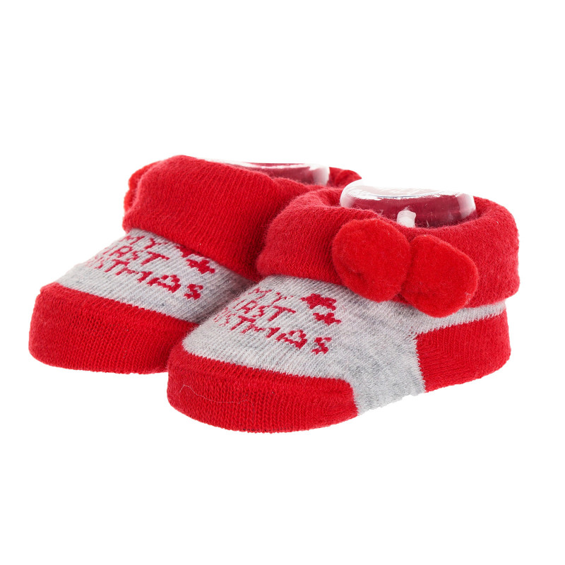 Чорапи My first Christmas за бебе, червени  339439