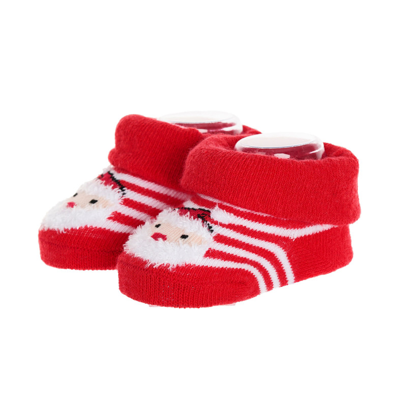 Чорапи с апликация на Дядо Коледа за бебе, червени  339444