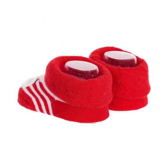 Чорапи с апликация на Дядо Коледа за бебе, червени Cool club 339445 2