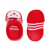 Чорапи с апликация на Дядо Коледа за бебе, червени Cool club 339446 3