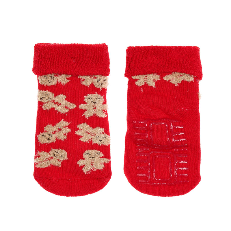 Чорапи с коледен десен за бебе, червени  339449