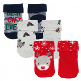 Комплект от три чифта чорапи с коледен мотив за бебе, многоцветен Cool club 339477 