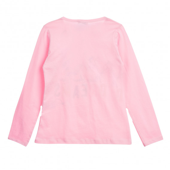 Блуза с дълъг ръкав и планински мотив, розова ALG 339528 4