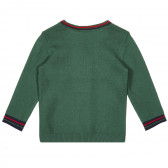 Пуловер с цветни акценти и надпис, зелен Benetton 339703 4
