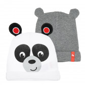 Комплект шапки с ушички на панда, многоцветен Cool club 339731 