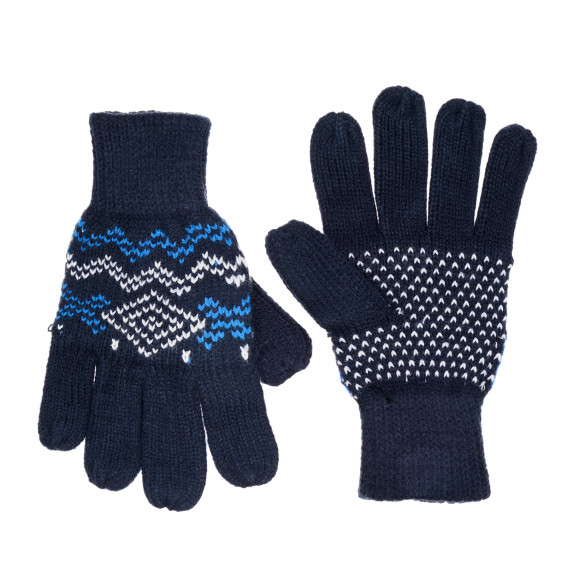 Ръкавици с цветен фигурален десен, тъмносини Cool club 339741 