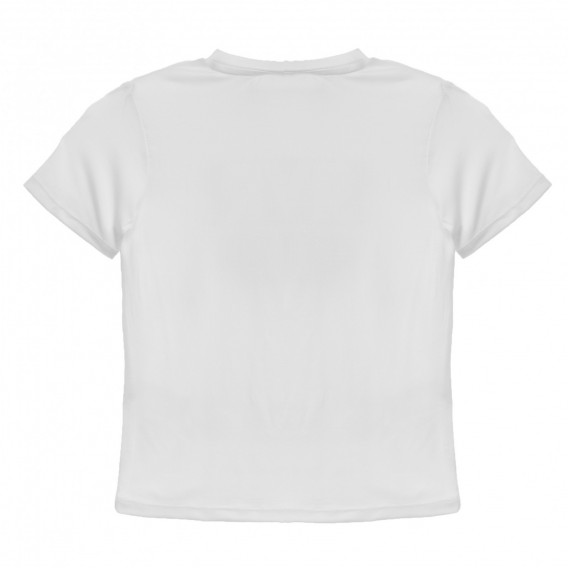 Тениска с надпис NVR STOP, бяла Cool club 339874 4
