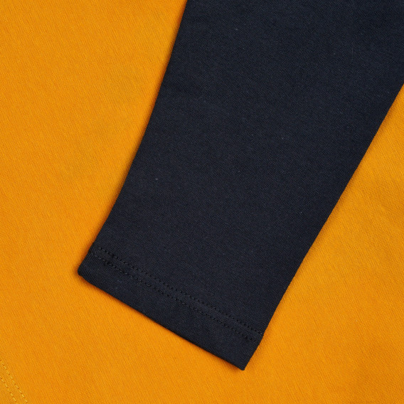 Памучна блуза с щампа Вълк, оранжева Cool club 339905 3