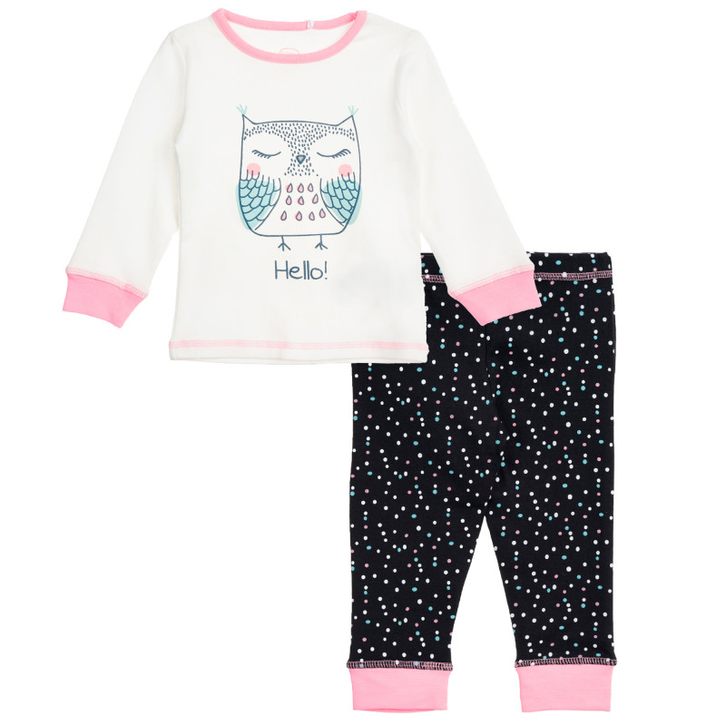 Пижама за бебе с бухалче, многоцветна  340083