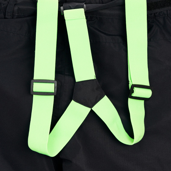 Ски панталон с зелени тиранти, черен Cool club 340373 3
