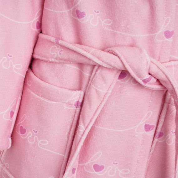 Хавлиен халат за баня с надписи Love, размер 10-12 години, розов Aglika 340602 2