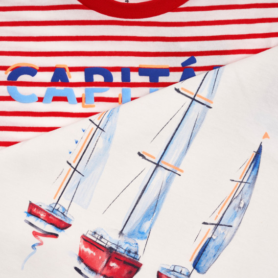 Комплект от две тениски с морски мотиви, червена и бяла Mayoral 340710 3