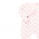 Памучно боди с принт на животни за бебе, розово Boboli 340777 3