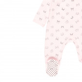 Памучно боди с принт на животни за бебе, розово Boboli 340778 4