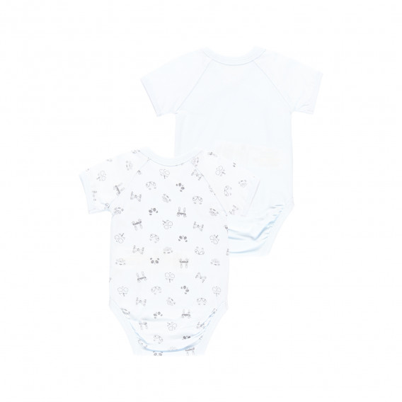 Комплект от два броя бодита с къс ръкав за бебе, син Boboli 340941 3