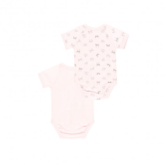 Комплект от два броя бодита с къс ръкав за бебе, розов Boboli 340946 2