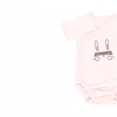 Комплект от два броя бодита с къс ръкав за бебе, розов Boboli 340947 3