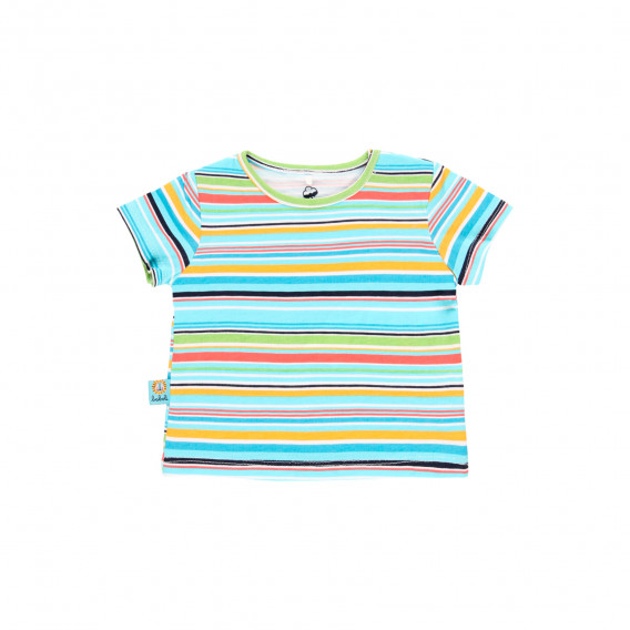 Памучна тениска в цветно райе за бебе Boboli 341049 