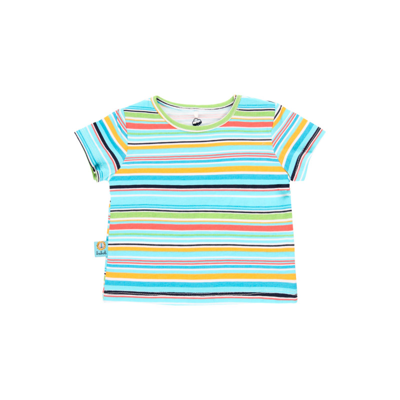 Памучна тениска в цветно райе за бебе  341049