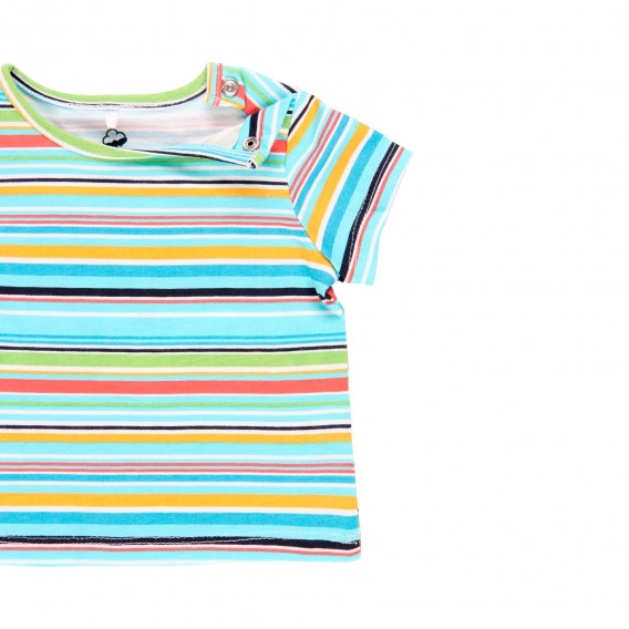 Памучна тениска в цветно райе за бебе Boboli 341051 3