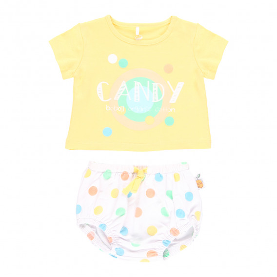 Комплект тениска с гащички Candy за бебе, многоцветен Boboli 341092 