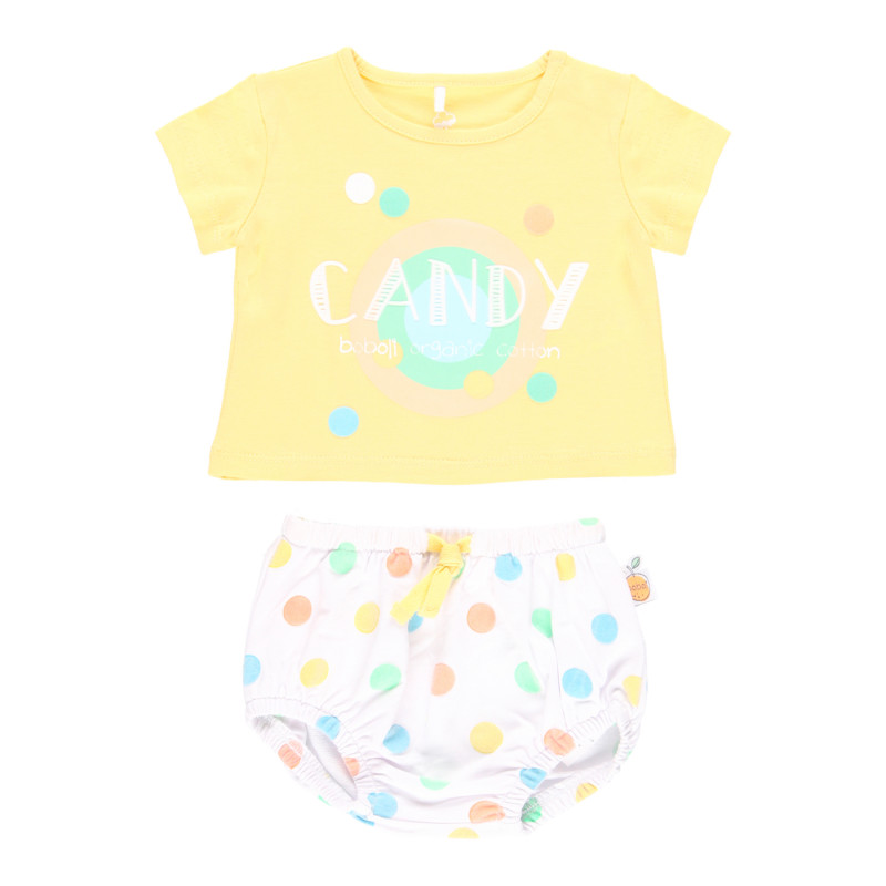 Комплект тениска с гащички Candy за бебе, многоцветен  341092