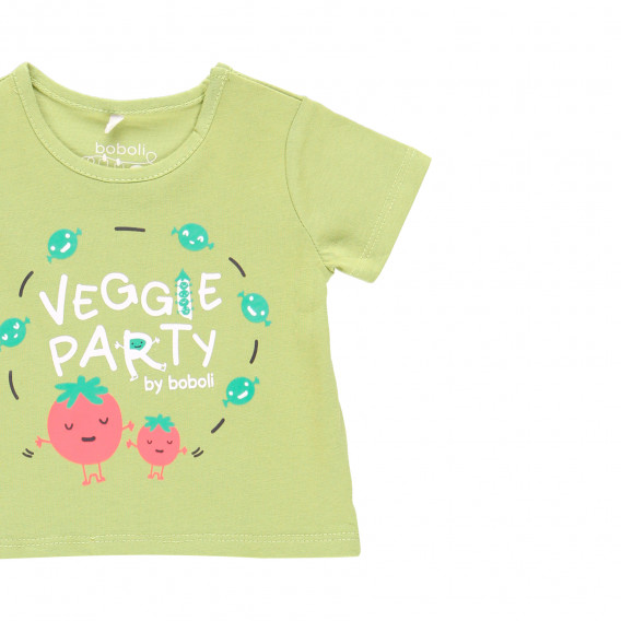 Комплект тениска и къси панталони Veggie party за бебе, многоцветен Boboli 341114 3