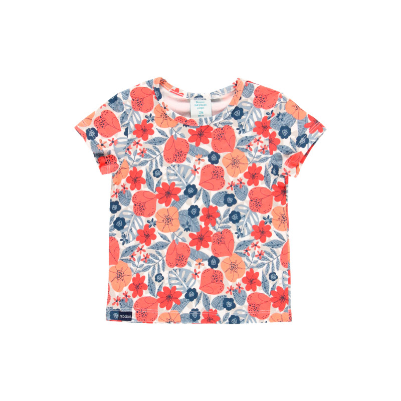 Тениска с флорален принт, многоцветна  341148