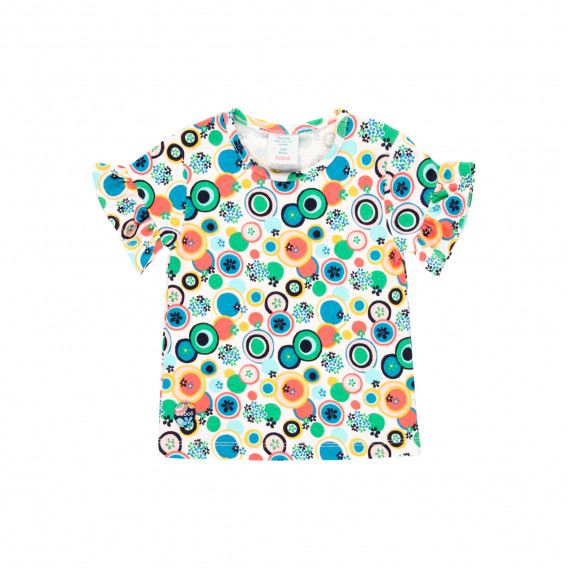 Памучна блуза с къс ръкав и фигурален принт, многоцветна Boboli 341232 