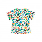Памучна блуза с къс ръкав и фигурален принт, многоцветна Boboli 341233 2