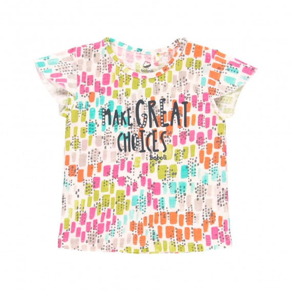 Памучна тениска с графичен принт, многоцветна Boboli 341344 
