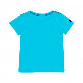 Памучна тениска с щампа, синя Boboli 341459 2