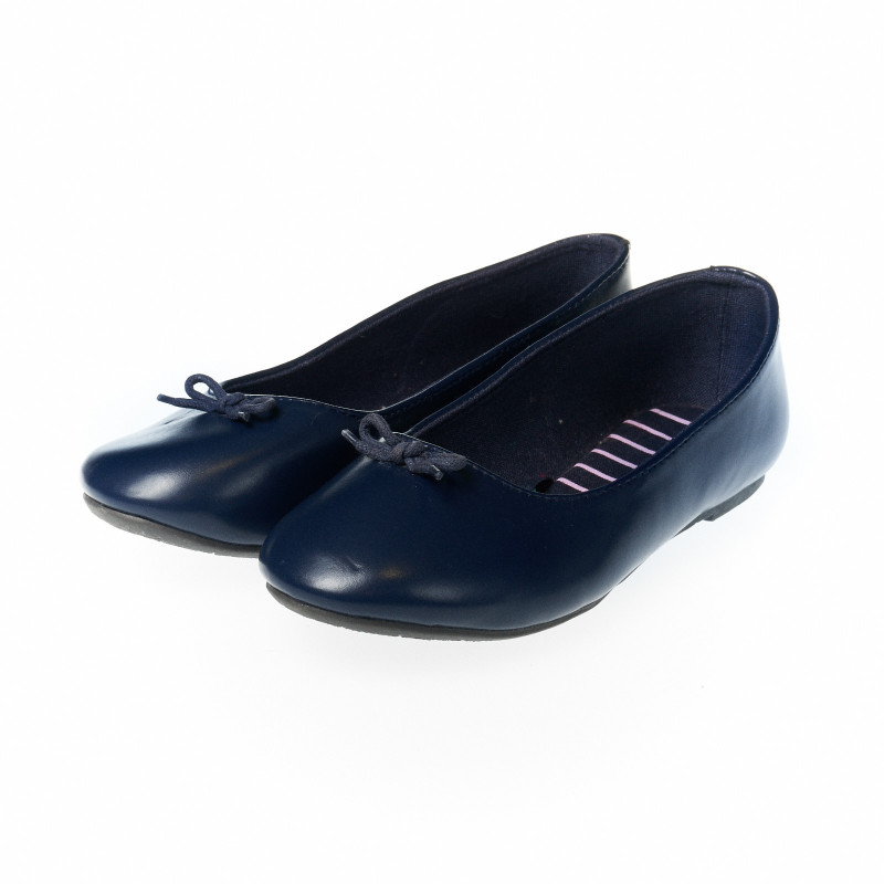 Обувки балерина за момиче със синя панделка  34153