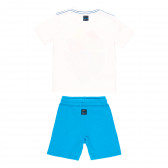 Памучен комплект тениска с щампа и къси панталони, многоцветни Boboli 341675 2