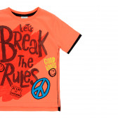 Памучна тениска с щампа, оранжева Boboli 341712 3