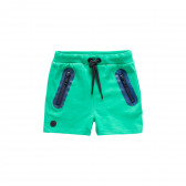 Памучни къси панталони със сини акценти, зелени Boboli 341713 