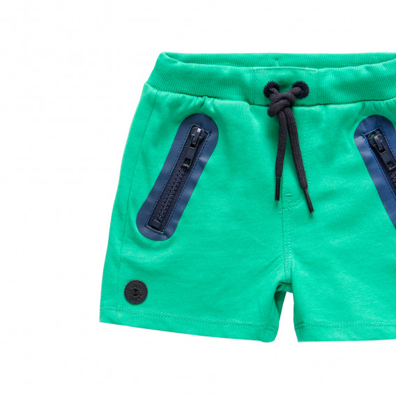 Памучни къси панталони със сини акценти, зелени Boboli 341715 3