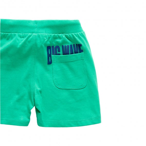 Памучни къси панталони със сини акценти, зелени Boboli 341716 4