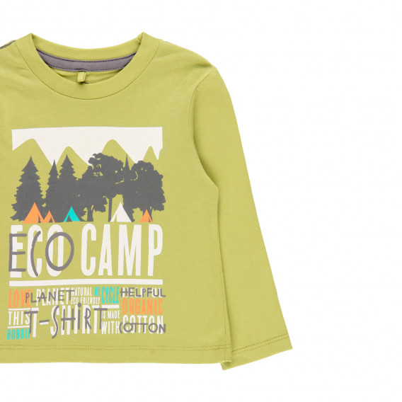 Памучна блуза Eco camp, зелена Boboli 341847 3