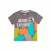 Памучна тениска Nature explorer, сива Boboli 341878 