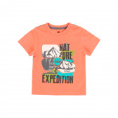 Памучна тениска Nature expedition, оранжева Boboli 341896 