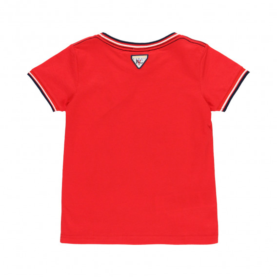 Памучна тениска с фигурална щампа, червена Boboli 341941 2