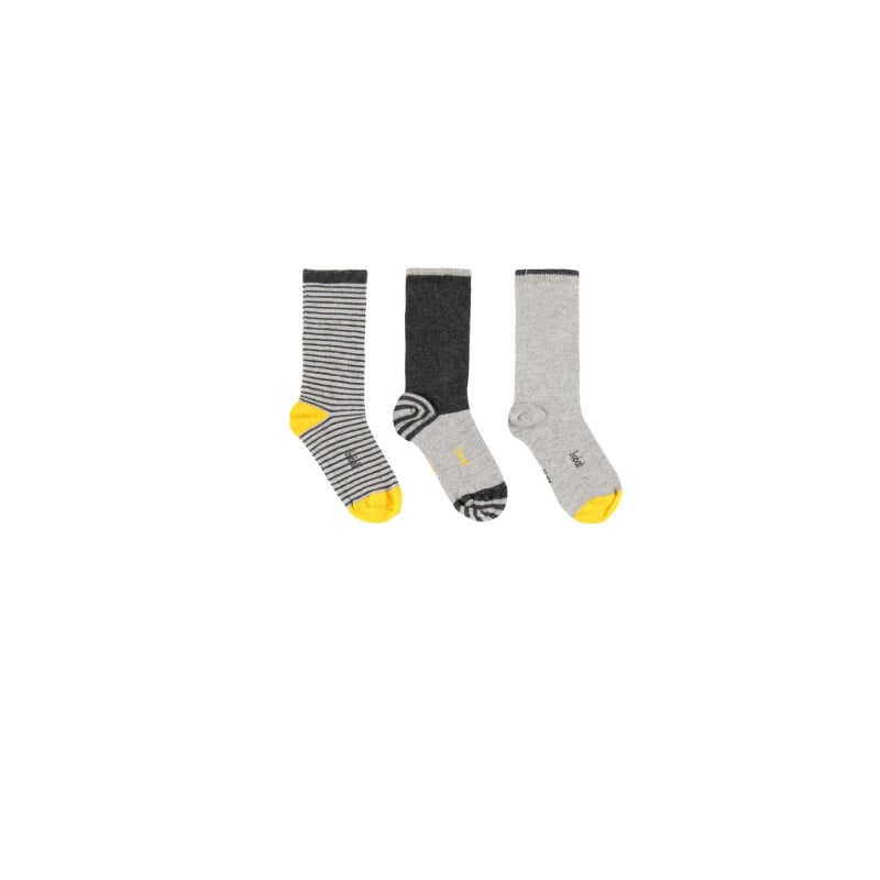 Комплект от три броя цветни чорапи за бебе, сив  341969