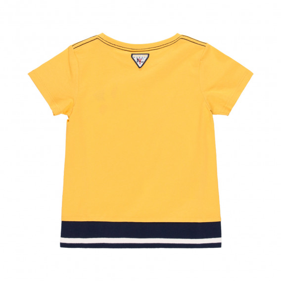 Памучна тениска с щампа Surf Hero, жълта Boboli 341982 2