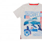Тениска с щампа World, сива Boboli 341990 3
