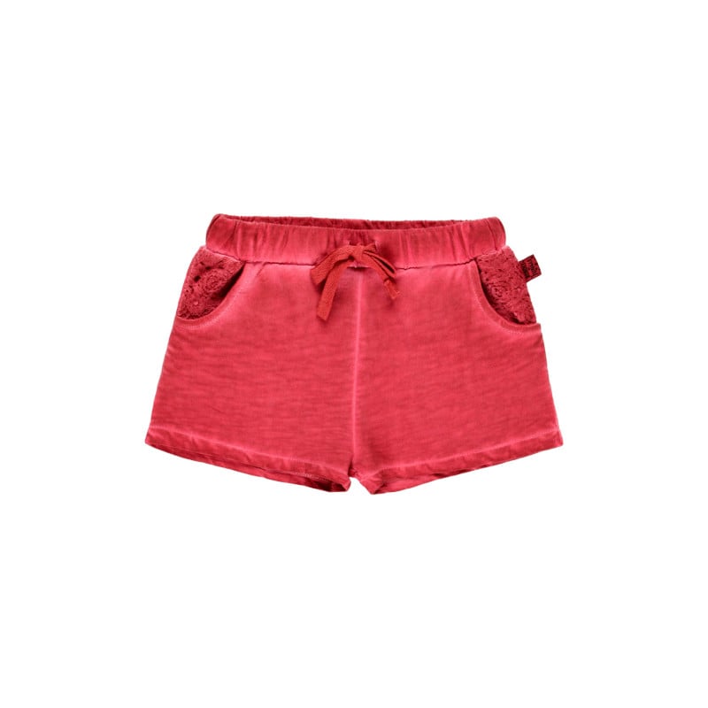 Памучни къси панталони с акценти на джоба, розови  342053
