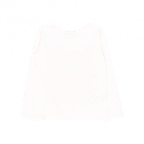 Памучна блуза с флорална щампа и пайети, бяла Boboli 342097 2