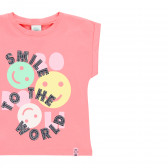 Памучна тениска Smile, розова Boboli 342149 3