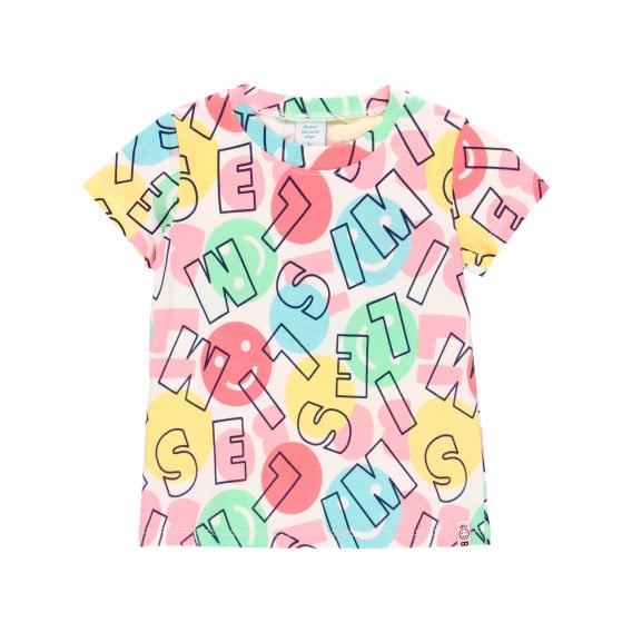 Памучна тениска с графичен принт Smile, многоцветна Boboli 342156 